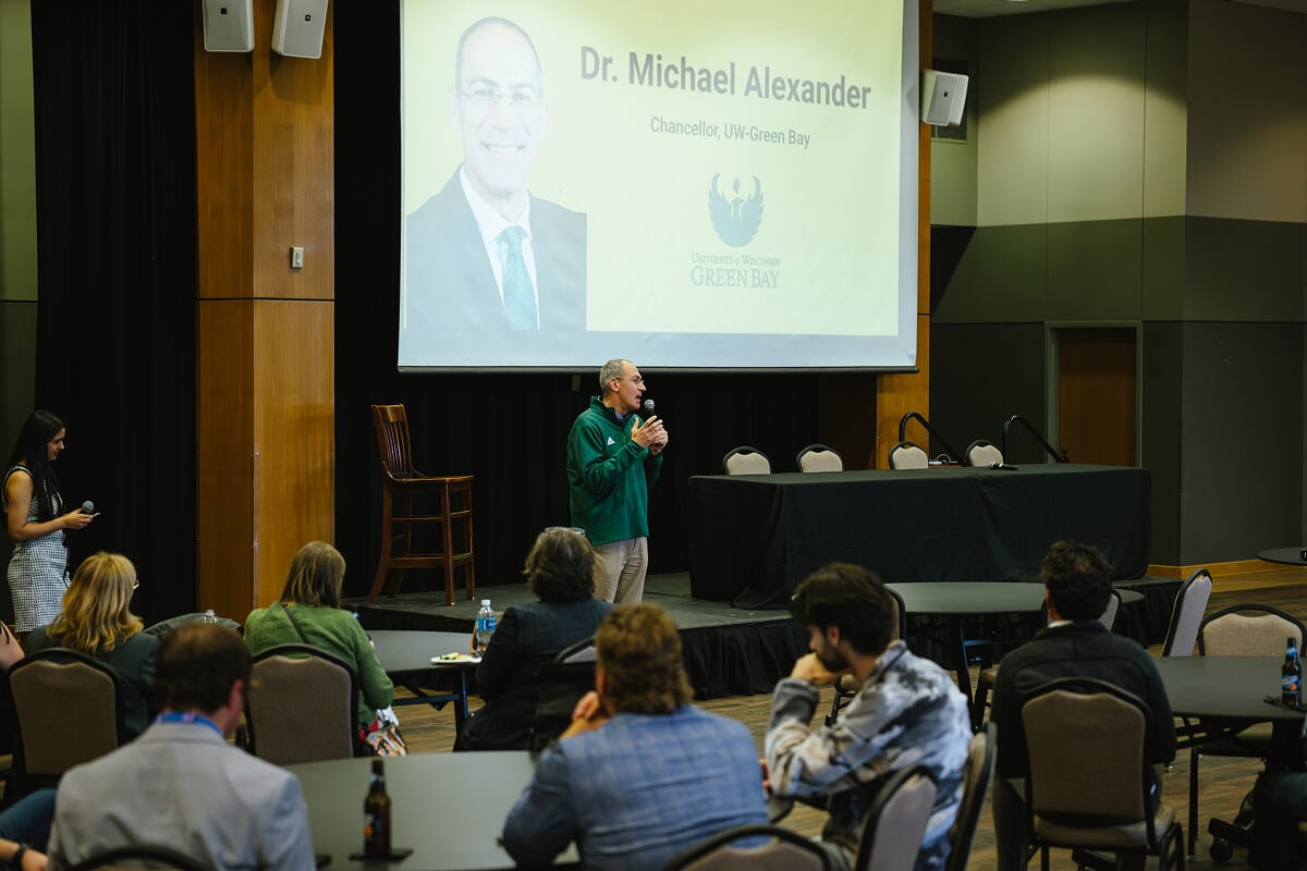 Founders and partners gather at the UW-Green Bay showcase